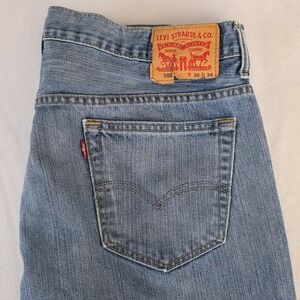 Levis 569 Men Loose Straight Leg Jeans Light‎ Wash Blue Denim Cotton 38X33